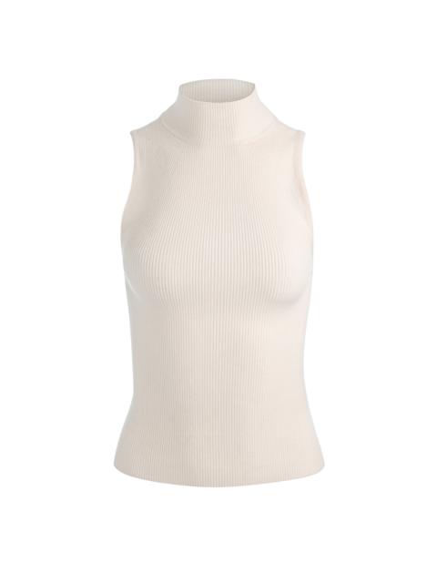 Alice + Olivia DARCEY WOOL SLEEVELESS TURTLENECK - ECRU