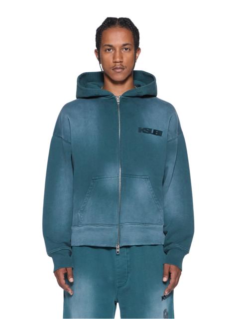Ksubi RUGGED ZIP HOODIE OPAL GREEN