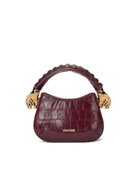 Roberto Cavalli mini Roar tiger-head crocodile-effect shoulder bag