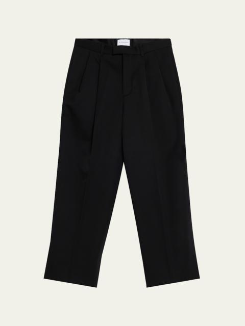 Givenchy Men's Double-Pleat Grain de Poudre Wool Pants