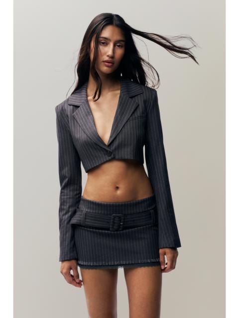 GUIZIO FEI PINSTRIPE CROPPED BLAZER