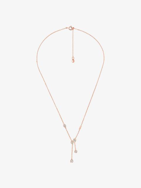 MICHAEL KORS Precious Metal-Plated Sterling Silver Bezel Necklace