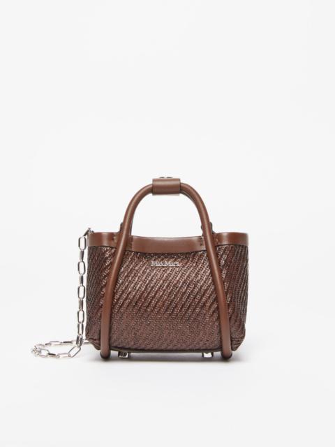 Max Mara SUMMERMINI Raffia-effect fabric mini Marine bag
