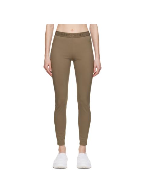 Givenchy Taupe Embroidered Leggings