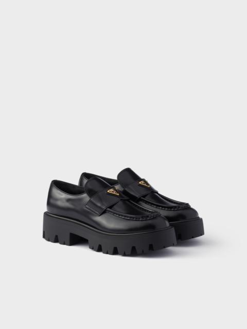 Prada Brushed leather loafers