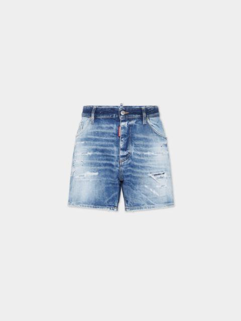 DSQUARED2 LIGHT SCARFACE WASH BRO JEAN SHORTS