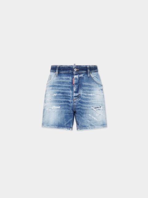 LIGHT SCARFACE WASH BRO JEAN SHORTS