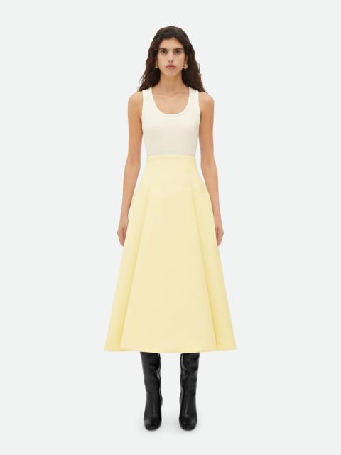 Bottega Veneta Compact Wool Wide Midi Skirt