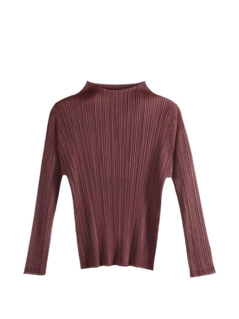 Pleats Please Issey Miyake pleated long-sleeve top
