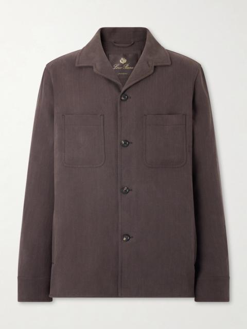Loro Piana Evandro Herringbone Linen Overshirt