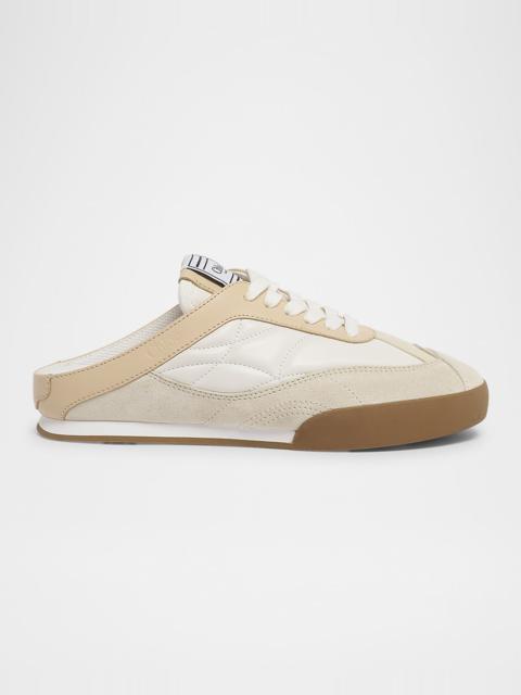 Chloé Kick Smooth Leather and Suede Sneaker Mules