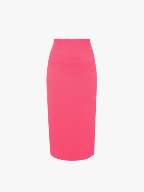 Victoria Beckham VB Body Fitted Midi Skirt In Pink
