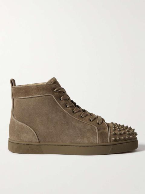 Christian Louboutin Louis Spiked Suede High-Top Sneakers