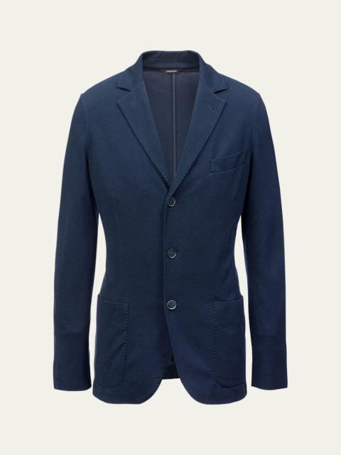 Loro Piana Men's Jersey Pique Three-Button Sweater Jacket