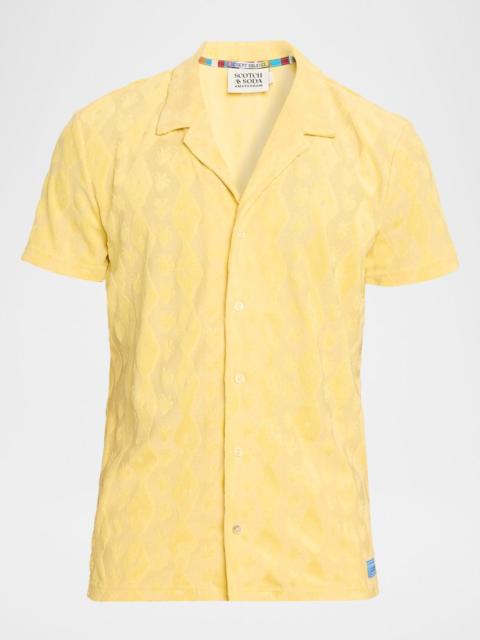 SCOTCH & SODA Men's Terry Jacquard Short-Sleeve Shirt