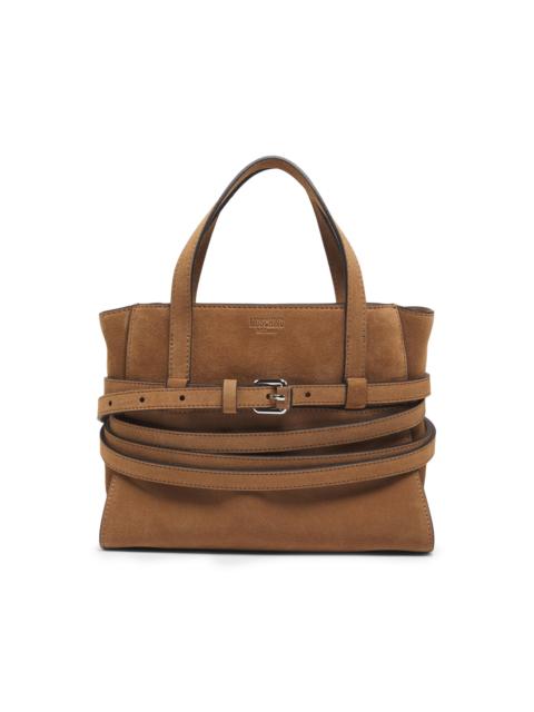 Moschino Women's Tie Me Suede Carryall - Tobacco