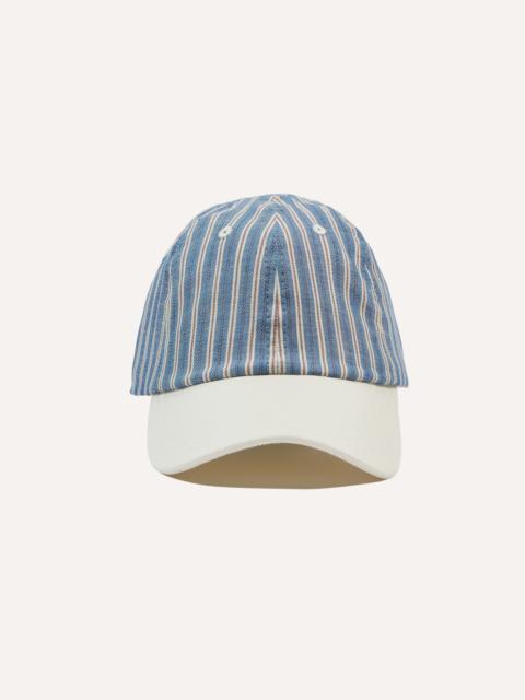 Drake's Indigo Stripe Cotton Baseball Cap