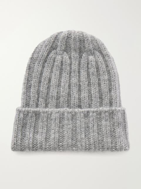 Johnstons of Elgin Bhaltair ribbed cashmere and silk-blend beanie Gray