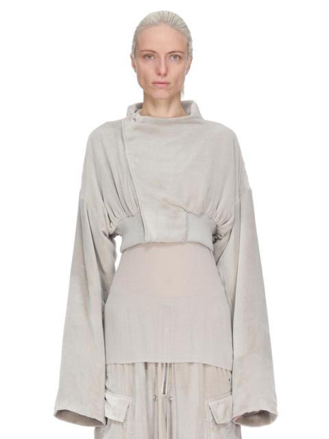 Rick Owens Hollywood Cropped Flight Bomber Jacket Pearl