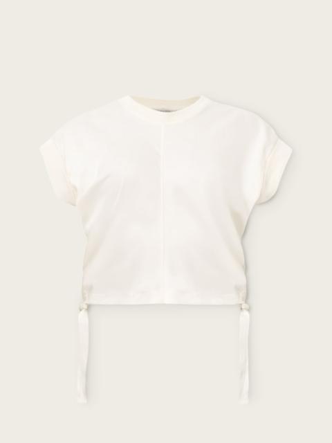 ALLSAINTS MIRA CROPPED SATIN DRAWCORD T-SHIRT