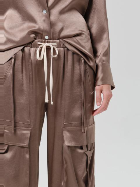 Citizens of Humanity Andira Japanese Hammered Satin Pull On Pant In Cocoa
