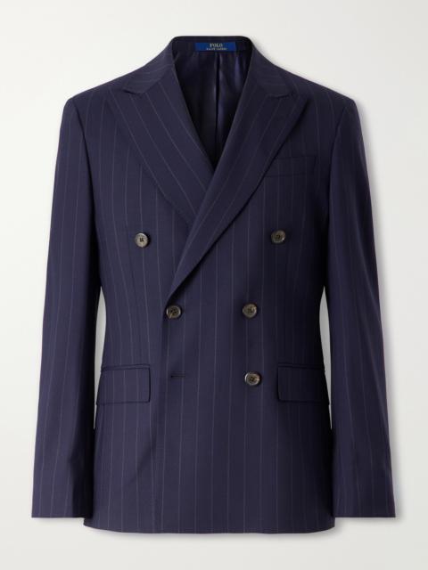 Polo Ralph Lauren Double-Breasted Striped Wool-Blend Suit Jacket