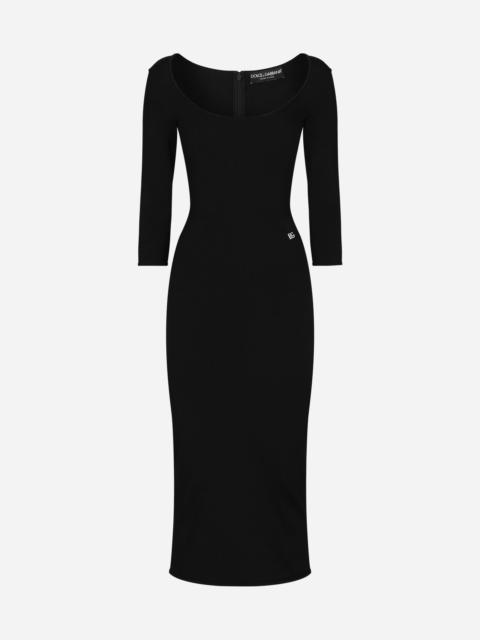 Dolce & Gabbana Jersey Milano rib calf-length dress | REVERSIBLE