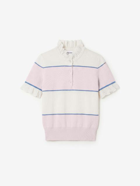 Alexander McQueen Ruffle Trim Striped Top