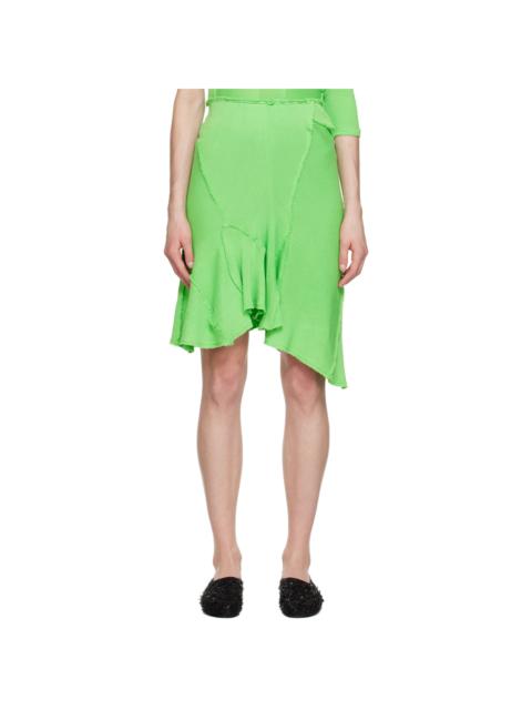 TALIA BYRE Green Asymmetric Miniskirt