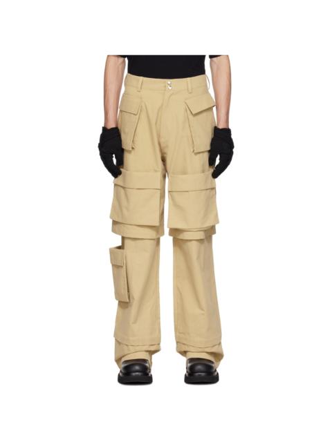SPENCER BADU Beige Layered Cargo Pants
