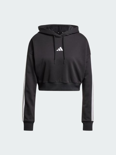 adidas Essentials 3-Stripes 프랑스어 테리 크롭 까마귀