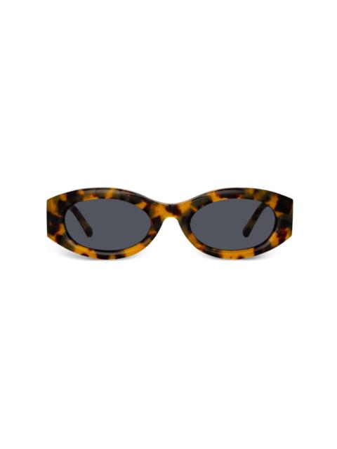 Berta tortoiseshell-effect oval-frame sunglasses