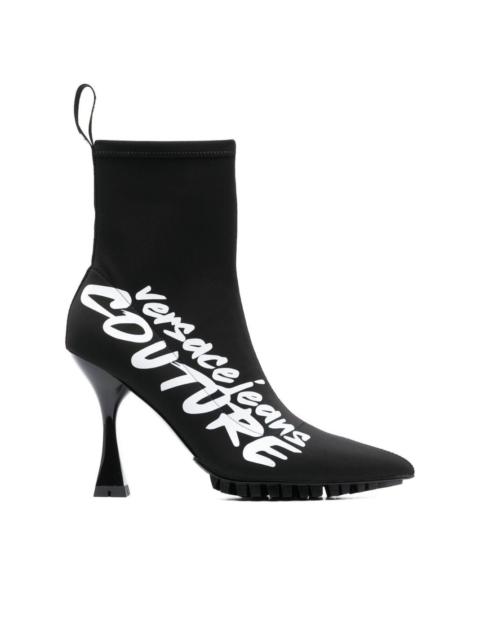 VERSACE JEANS COUTURE flair logo ankle boots