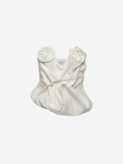 MAGDA BUTRYM Draped corset with floral detail in cream