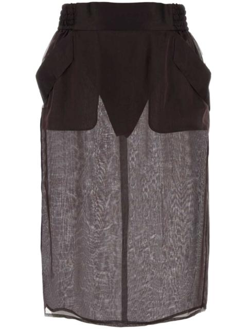 SAINT LAURENT semi-sheer midi skirt