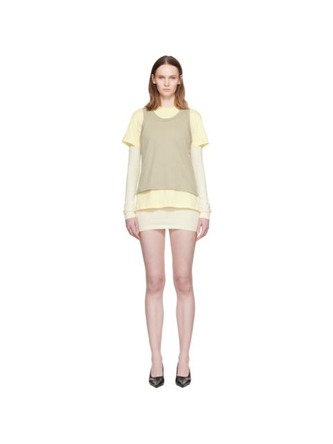 WARDROBE.NYC Beige & Yellow Layered Minidress Set