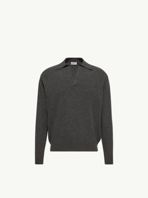 Moncler Wool & Cashmere Long Sleeve Polo Shirt