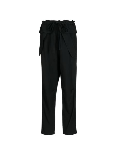 zip-detail tapered trousers