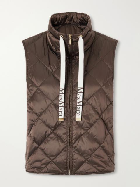 Max Mara Tregic quilted shell down vest Brown
