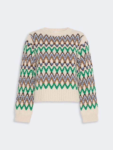 WEEKEND Max Mara RANCH Jacquard wool and cashmere sweater - GREEN