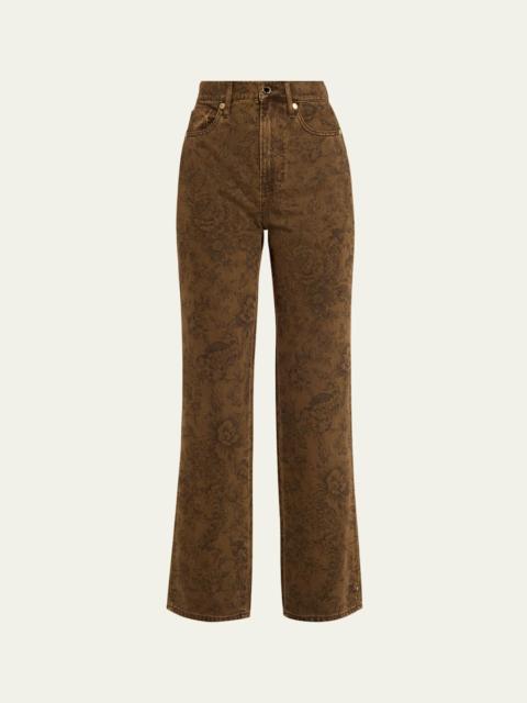 VERONICA BEARD Dylan Floral Straight-Leg Jeans
