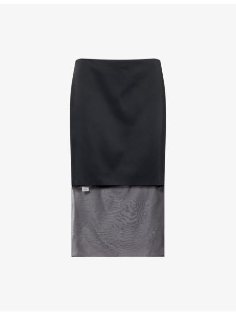 KHAITE Sybil Panelled Crepe Midi Skirt