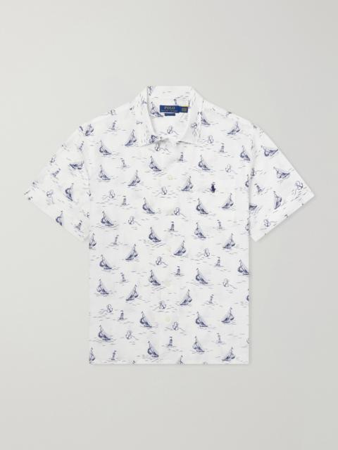Polo Ralph Lauren Logo-Embroidered Printed Linen Shirt