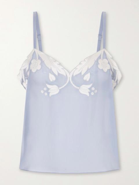 ANNA SUI Embroidered Silk-satin Camisole
