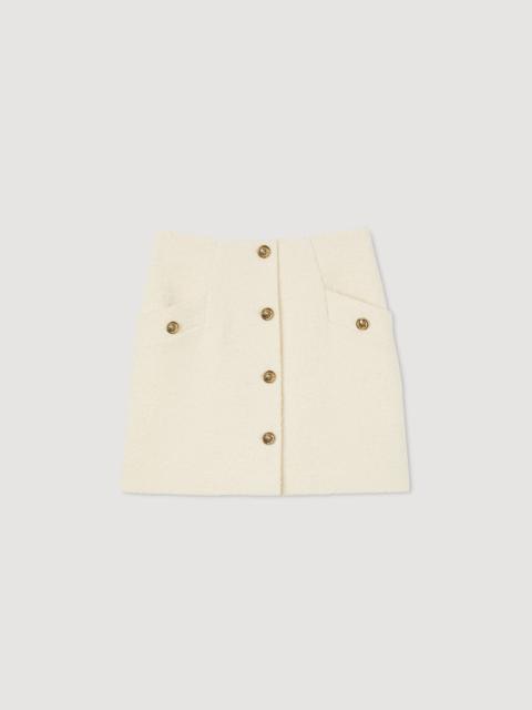 Sandro SHORT BOUCLÉ FABRIC SKIRT