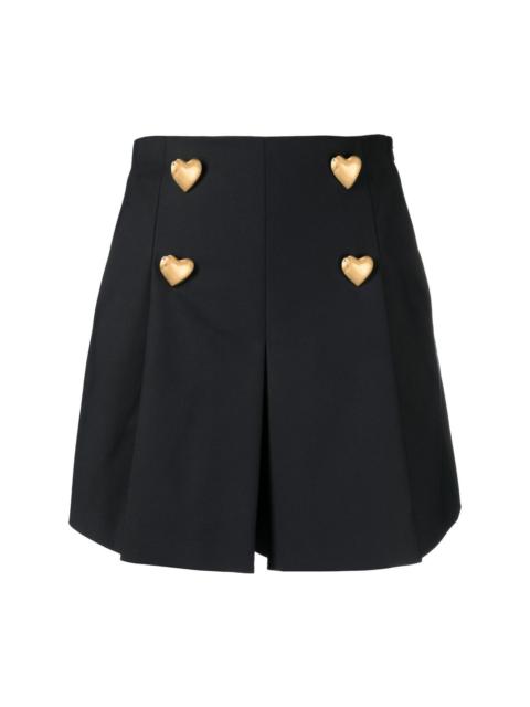 heart-shaped button detail shorts
