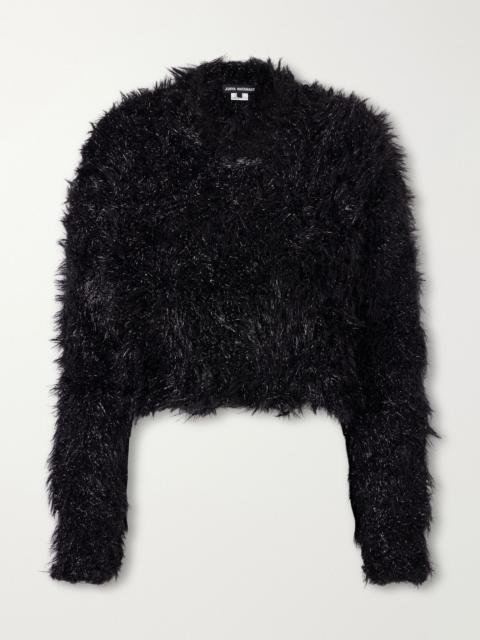 Junya Watanabe Distressed plush sweater Black