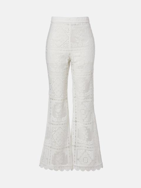 Zimmermann Floral lace flared pants