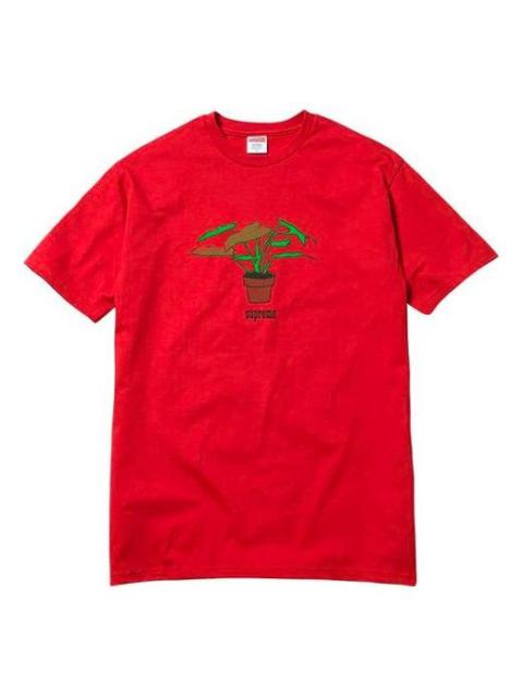 Supreme FW17 Plant Tee Pale Red Bonsai Printing Short Sleeve Unisex SUP-SS18-660