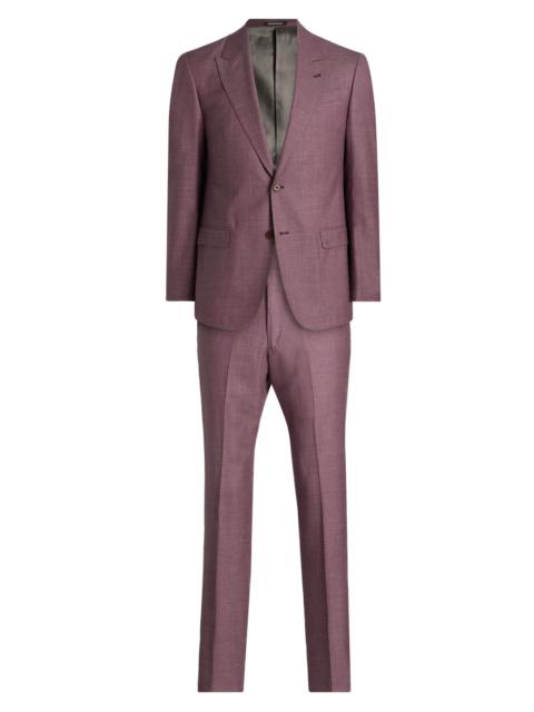EMPORIO ARMANI Men's Wool-Linen Peak Lapel Suit - Merlot